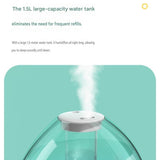 Blue 1.5L Ultrasonic Humidifier with 360&deg Rotating Mist Nozzle, Quiet Aroma Diffuser & 7-Color Night V888-ELOSUNG53416