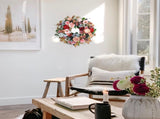 22 Inches Spring Summer Everyday Flower for Front Door, Artificial Roses Peony Wild Flowers V1258-DP02-C-2669