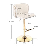 2x Faux Leather Golden Base Swivel Bar Stools- Black V226-SW1928BK