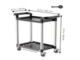 Utility Cart, 300 lbs Load Capacity, 2-tier Utility Plastic Cart with 360&deg Swivel Wheels V952-SXSYTCZHHS2CIXC11V0