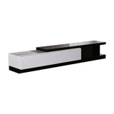 TV Cabinet with 2 Storage Drawers With High Glossy Assembled Entertainment Unit in Black & White V43-TVC-GND-B&W