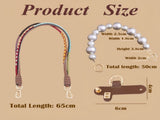 Mini Bag Replacement Thin Shoulder Strap with 2 Adapters for Longchamp,Imitation Pearl Bead Purse V1337-EO-2WSG-O1RH