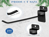 200 Pcs 6 Inches Slatwall Hooks Accessories Black Slat Wall Hanging Hangers Metal Retail Hooks Shelf V1258-DP02-C-2881