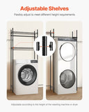 VEVOR Over Washer and Dryer Storage Shelf Two Row 4 Tiers Washer Rack Black V952-LDXYJZJTJK2PM9B5M001V0