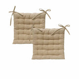 J Elliot Home Set of 2 Outdoor 100% Cotton Chair Pads 40 x 40 cm Solid Taupe V442-IDC-CHAIRPAD-SETOF2COTTONSOLID-TAUPE-SQ