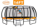 Kahuna Trampoline 16 ft with Basketball Set - Orange TRA-KAH-16-OR-BB