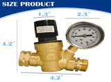 RV Water Pressure Regulator, Adjustable Handle Brass Water Pressure Regulator, Water Pressure V1258-DP02-C-3317