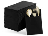 50PCS Disposable Dinner Napkins with Built-in Flatware Pocket,Prefolded Cloth Like Paper Napkins for V1370-AZ4-07926