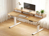 Artiss Electric Standing Desk Height Adjustable Sit Stand Desk Home Office HASD-ET156E-SHELF-WD-AB