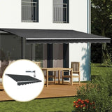 Outdoor Folding Arm Awning Retractable Sunshade Canopy Grey 4.0m x 2.5m V63-842741