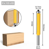 4 Pcs Profession Flush Trim Router Bit Set Bearing 8mm Shaft 12.7mm For Edging Copying Woodworking V1107-146-36910