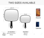 Extra Large Black Handheld Mirror with Handle V178-43901