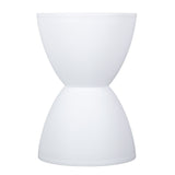 Modern Hourglass Shaped Stool Round End Table Stool for Shoe Changing Home Use 43x30cm White V1294-YM0901-3116240003611