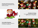 Christabelle 3 Elf Christmas Ornaments Assorted Novelty Figures 10.5cm Xmas Tree Decorations Ha 112_SHD2007
