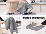 Homaxy 100% Cotton Dish Cloths, 8 Pack - 12 x 12 Inches, Black and Flat and Terry Dish Towels V1258-DP02-F-174