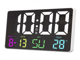 Digital Wall Clock Remote Control RGB Colorful Adjustable Five Speed Brightness LED Calendar V1294-YM0901-3115230101711