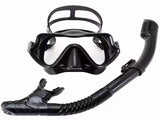 Snorkeling mask breathing tube set, large frame silicone leak-proof and anti-fog snorkeling V1105-YAQSMJ-01