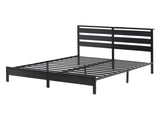 Artiss Bed Frame Double Size LED Metal Bed Base with Charging Station MBED-D-POR-D-BK-AB