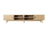 Artiss TV Cabinet Entertainment Unit 180cm Rattan Cole FURNI-E-RAT-TV180-WD-AB