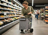 CARLA HOME Foldable Shopping Trolley, Aluminium Cart, 45L, Waterproof, Grey V178-36574