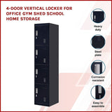 4-Door Vertical Locker for Office Gym Shed School Home Storage V63-832551