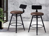 Levede 2x Bar Stool Kitchen Wooden PU BR1013-BACKX2