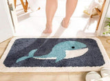 Bathroom Rugs Grey Whale Bath Rug for Non-Slip Soft Absorbent Machine-Washable, Shower V1370-AZ4-01742