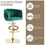 SERENIT Modern Velvet Breakfast Bar Stools Swivel Barstools Adjustable Counter Stools with Backrest V255-GP1782R-GREEN