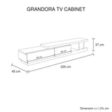 TV Cabinet with 2 Storage Drawers With High Glossy Assembled Entertainment Unit in White Ash colour V43-TVC-GND-WA
