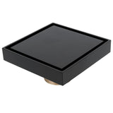 Black Shower Floor Drain Copper Floor Drain Strainer for Kitchen Bathroom Balcony 10x10cm V1294-YM0901-3112210047711