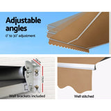 Instahut Retractable Folding Arm Awning Manual Sunshade 4Mx3M Beige AWN-B-ARM-40X30-BEIGE