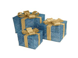 Set of 3 Lighted Gift Boxes With Plug For Decor Weddings Yard Home Holiday Art V1370-AZ4-12177