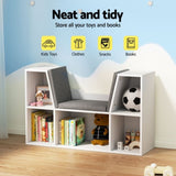 Keezi Kids Bookshelf Bookcase Toys Box Shelves Storage Cabinet Container Children Organiser FURNI-C-BOOK-5COMP-WH