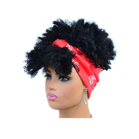 Small Curly Headscarf Wig - Gradient 1B Colour PRL-8012739550DBT_NZ