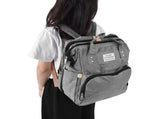 Backpack Multifunctional Foldable Large Capacity Baby Diaper Storage Bag for TravelLight Grey V1294-YM0523-3117210159812