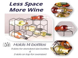 CARLA HOME 14 Bottle Freestanding Modern Metal Countertop Wine Rack Countertop LSB-36083