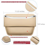 2Pack Car Seat Gap Filler Organizer - Leather Console Side Pocket Seat Storage - Stylish and V1107-800-57317-BLK-2PACK