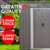 Garden Shed Flat 4ft x 6ft Outdoor Storage Shelter - Grey GSF-BSW-46N-GY