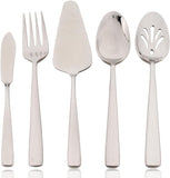 5-Piece Glossy Handle Silverware Hostess Set Stainless Steel Flatware Serving Set for Buffet Party V1188-WTJ-LZZ-01548