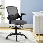 Artiss Office Chair Drafting Chairs Stool Computer Desk Studios Mesh Grey OCHAIR-H-RING-DW39-GY