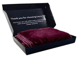 Laura Hill 600-GSM Mink Blanket Queen Size Double-Sided Soft Plush Bed Faux Throw Rug Wine Purp MINK-PU