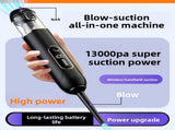 Black 2-in-1 Cordless Handheld Car Vacuum Cleaner and Air Blower Powerful Suction Brushless Motor V888-ELOSUNG40848