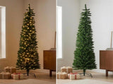Christabelle 2.3m 7.5ft Pencil Pine Christmas Tree Pre Lit Multi Function LED Slim Artificial I 112_WFLPP75