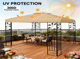 3x3m Gazebo Cover 2-Tier Canopy Replacement Outdoor Waterproof Shelter Top with Airvent and PA V985-GAZEBOCOVER