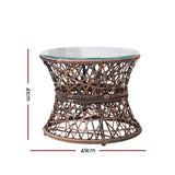Gardeon Outdoor Lounge Setting Papasan Chair Wicker Table Garden Furniture Brown ODF-PAPASAN-CHTB-BR