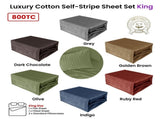 Golden Brown 800TC Luxury Cotton Self-Stripe Sheet Set King 40 cm Wall King V442-ATX-SHEETS-800TCSELFSTRIPE-GBROWN-KI