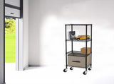 Modular Wire Storage 60x60cm Steel Shelving Black With Wheels For Garage Warehouse Or Kitchen V63-841251