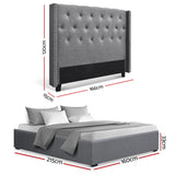 Artiss Queen Bed Frame Storage Tufted Headboard Gas Lift Base Grey BFRAME-E-TOKI-LUCA-Q-GY-AB