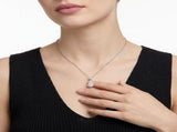 Elegant Gourd-Shaped Moissanite Pendant Necklace with Round Accent Stone, Sterling Silver Finish, V1341-ZY-VL853YP2-MOISSANITE-PREMIUMS925
