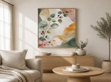 Eucalyptus Reverie Floating Frame Canvas Wall Art - Portrait - 40W x 50H cm - Natural Birch V767-PP-ER-4050-FN